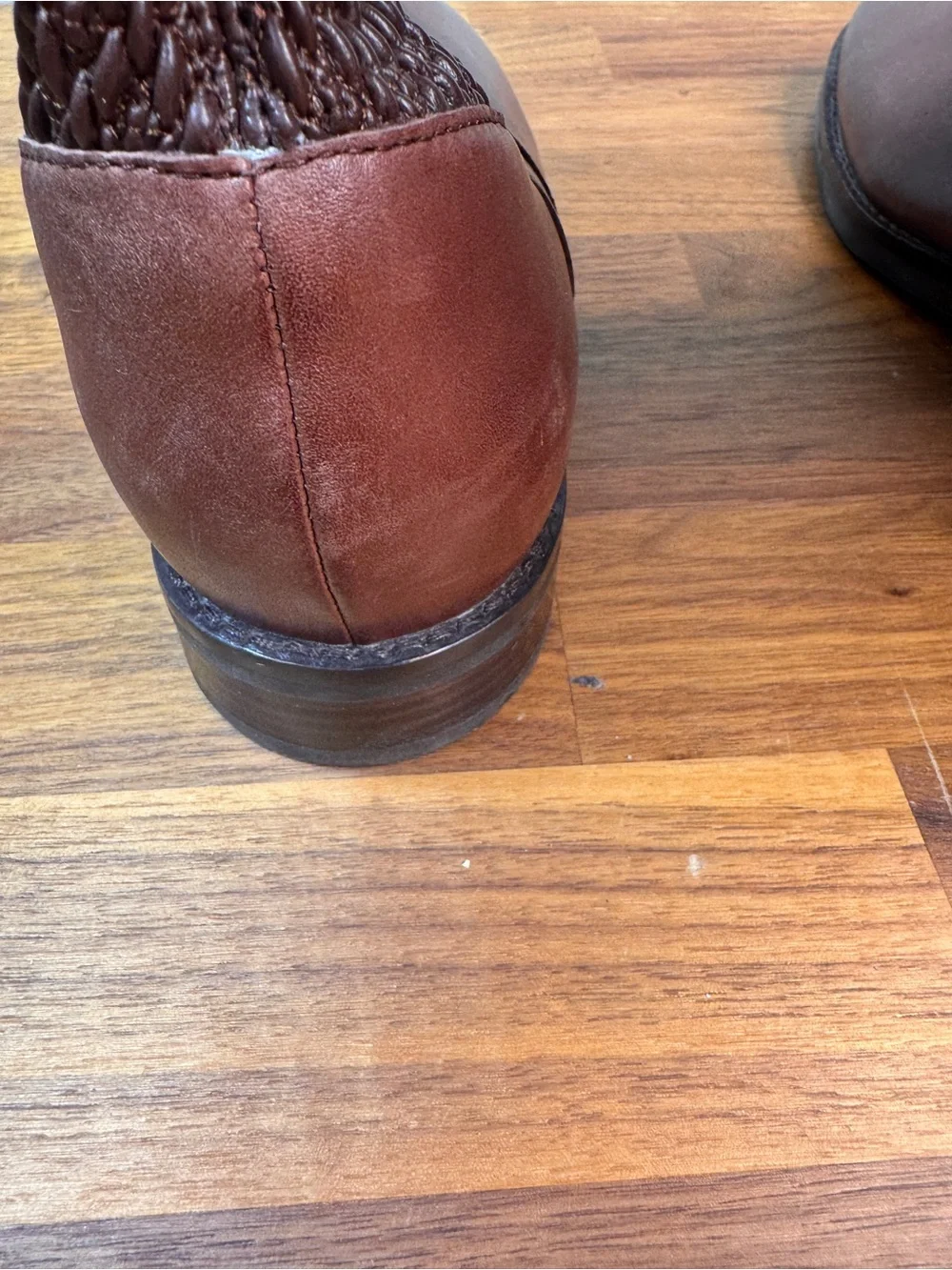 Cole Haan Chestnut Brown Over-the-Knee Knit-Back Boots